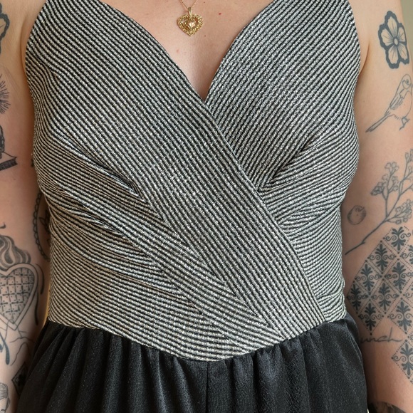 Vintage 70s metallic silver and black jumpsuit - Picture 4 of 6